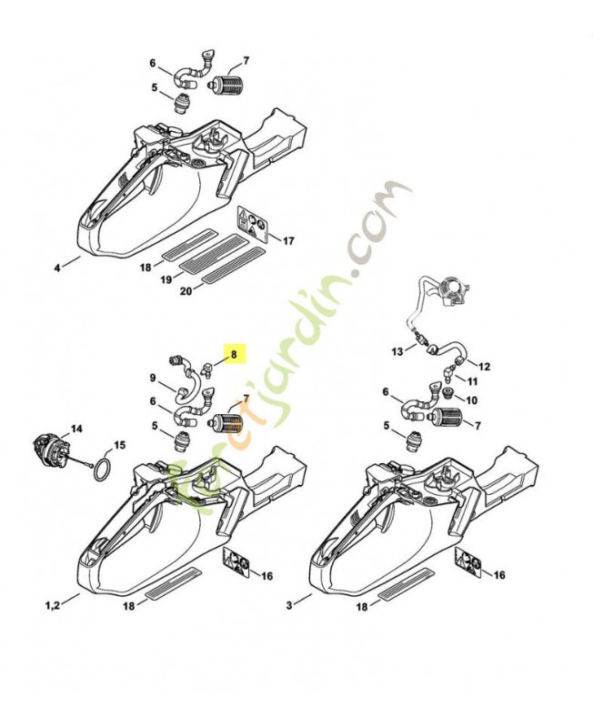Raccord équerre 4224-122-3900. Pièce détachée Stihl / Vicking  Raccord équerre 4224-122-3900. Pièce détachée Stihl / Vicking
