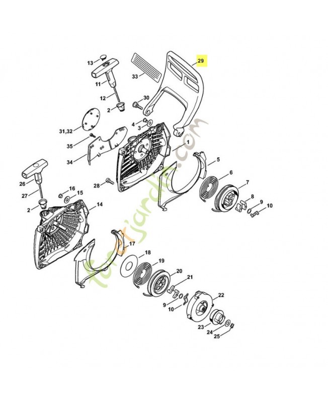 Protège main 1141-792-9100. Pièce détachée Stihl / Vicking