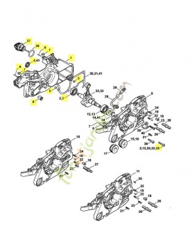 Demi carter vilebrequin 1141-020-2616. Pièce détachée Stihl / Vicking