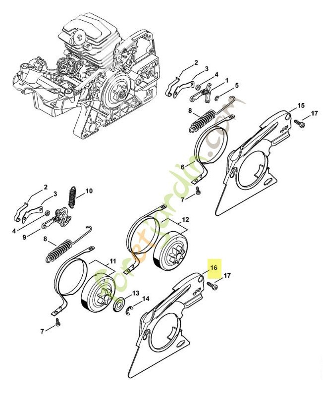 Couvercle Latéral Avec Frein à Chaîne Pour Tronçonneuse Stihl MS251 MS231 - Compatible 1143 021 1101