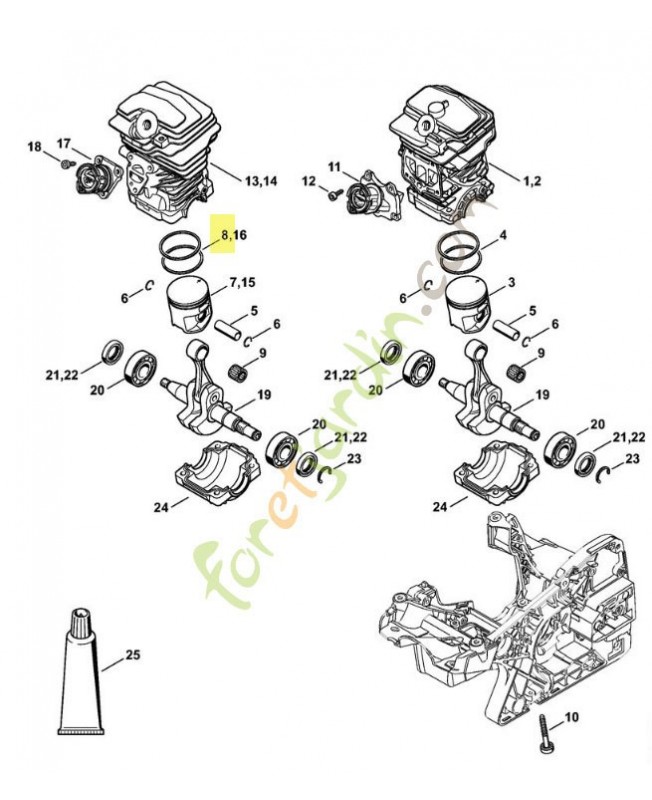 Segment de piston d.44x1,2 Segment de piston d.44x1,2