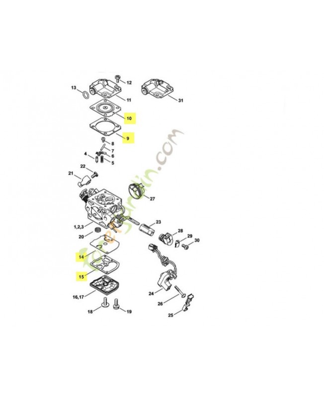 jeu de joints pour carburateur 1143-007-1701 stihl-pieces de rechanges