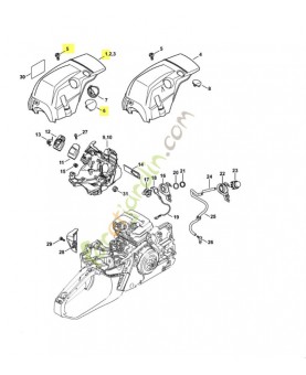 Capot moteur ms 241c-m 1143-080-1618. Pièce détachée Stihl / Vicking