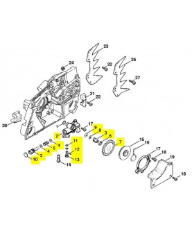 Pompe a huile ms 880 1124-640-3201. Pièce détachée Stihl / Vicking