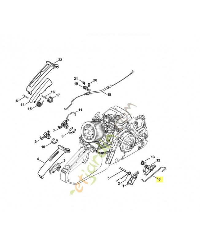 Tringlerie des gaz stihl réf : 1143-182-1500