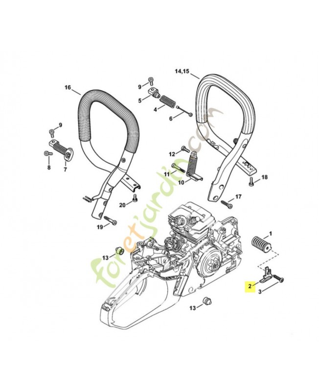 Arrêt de chaine 0000-656-7700. Pièce détachée Stihl / Vicking