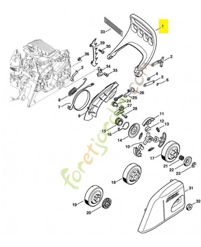 Protége main 1139-792-9100. Pièce détachée Stihl / Vicking