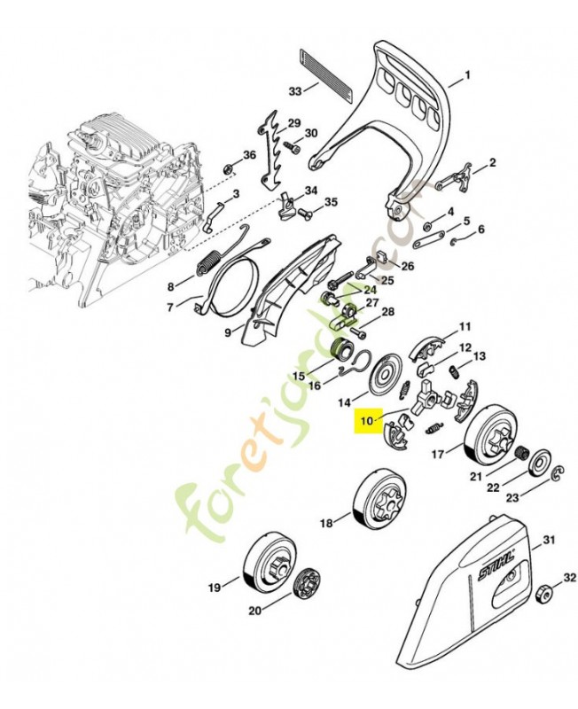 Entraineur 1121-162-3201. Pièce de rechange Sithl / Vicking