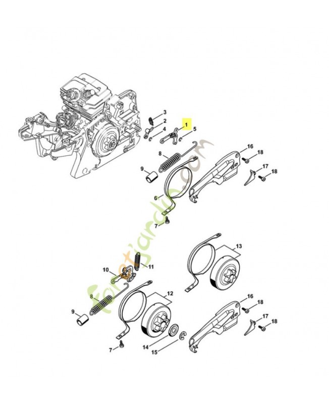 Levier 1138-160-5000. Pièce de rechange Sithl / Vicking