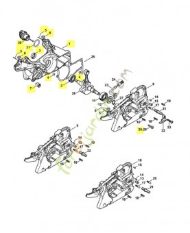 Demi carter vilebrequin 1143-020-2628. Pièce détachée Stihl / Vicking
