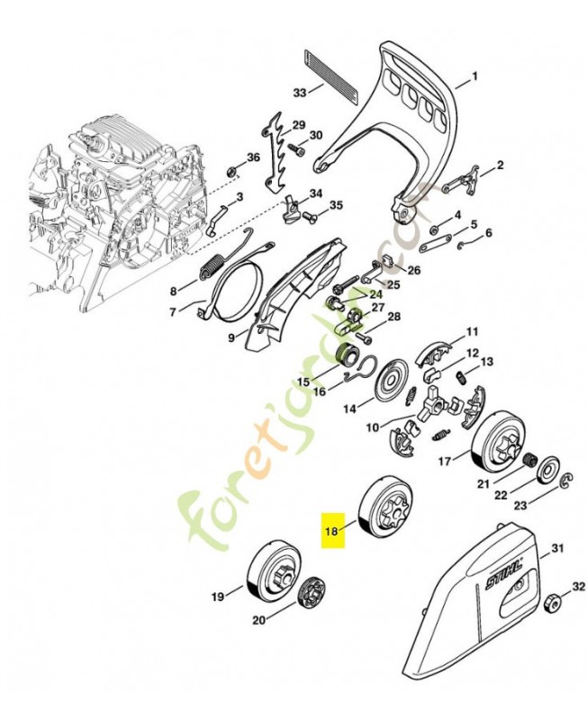 Pignon profile 3/8p 7 dts