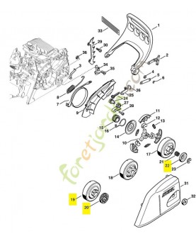 Jeu pignon a anneau 3/8p 7 dts