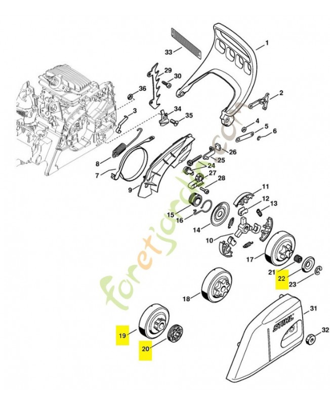 Jeu pignon a anneau 3/8p 7 dts
