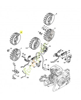 Rotor ms 241c-m 1143-400-1200. Pièce détachée Stihl / Vicking