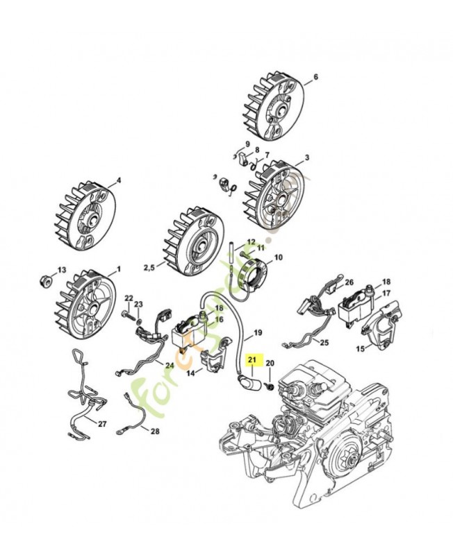 Contact câble allumage 0000-405-1007. Pièce détachée Stihl / Vicking