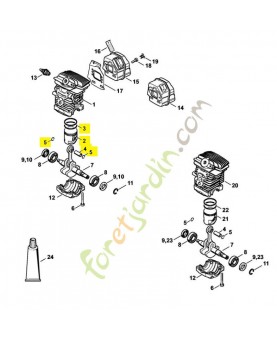Piston complet d.40 mm 1139-030-2007. Pièce détachée Stihl / Vicking