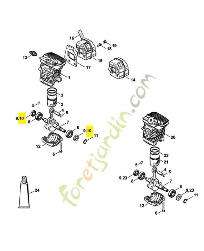 Bague étancheite 9639-951-1584. Pièce de rechange Sithl / Vicking