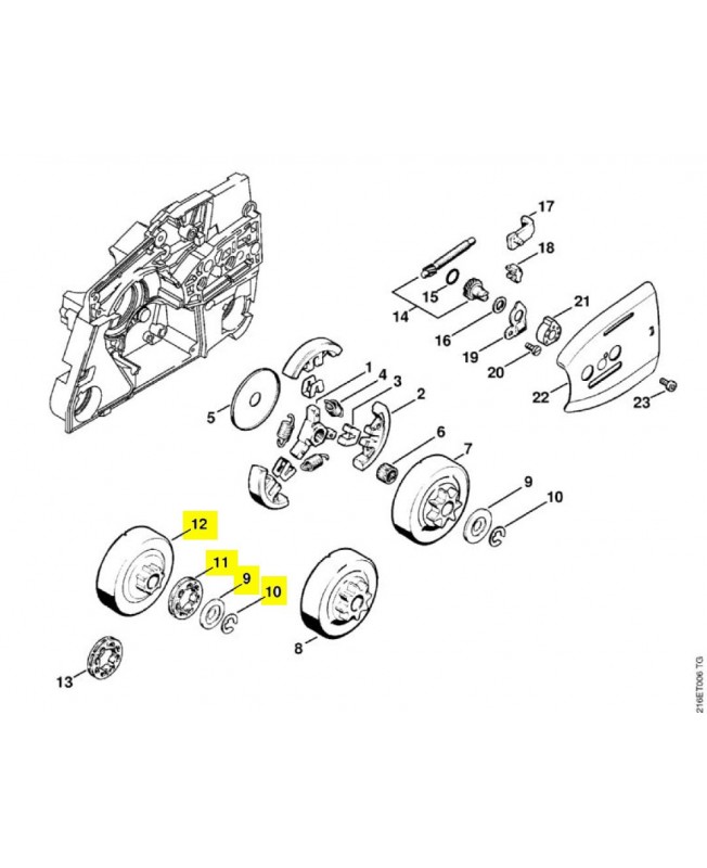 Repère 9 à 12 Pignon référence 1124-007-1024