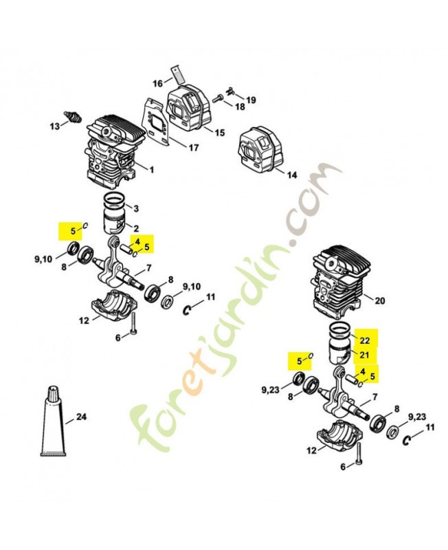 Piston complet diam 40