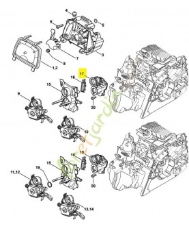 Coude admission 1139-140-2502. Pièce de rechange Sithl / Vicking