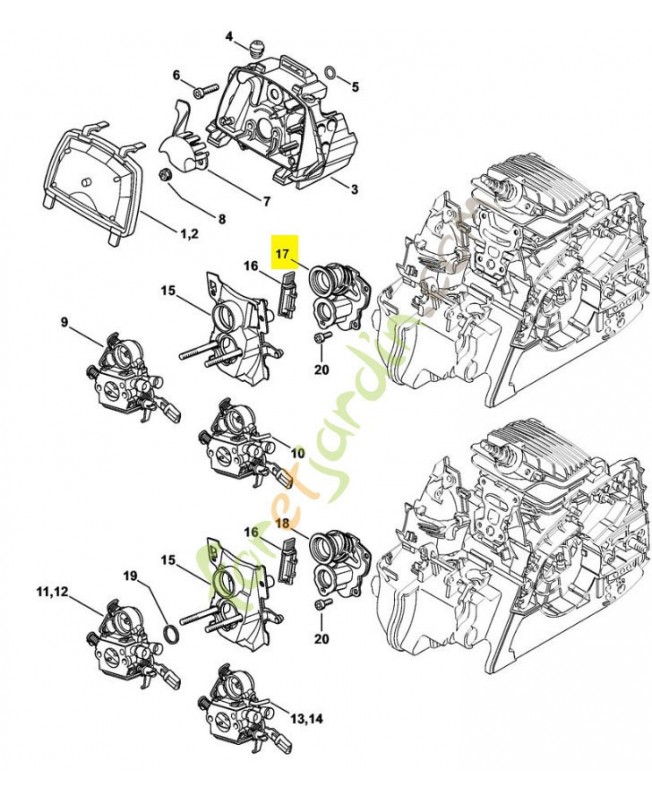 Coude admission 1139-140-2502. Pièce de rechange Sithl / Vicking