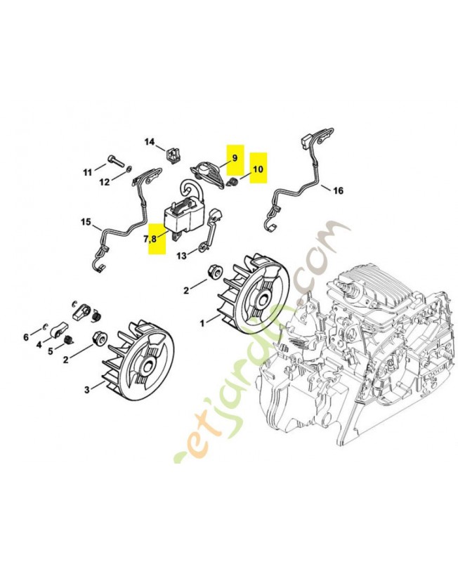 Module allumage 1139-400-1307. Pièce détachée Stihl / Vicking