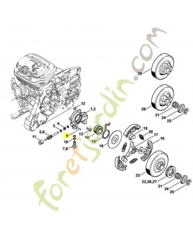 Cheville de serrage 2 x 10 9380-620-1090. Pièce de rechange Sithl / Vicking