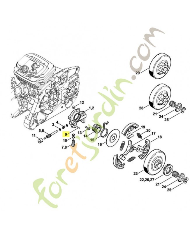 Cheville de serrage 2 x 10 9380-620-1090. Pièce de rechange Sithl / Vicking