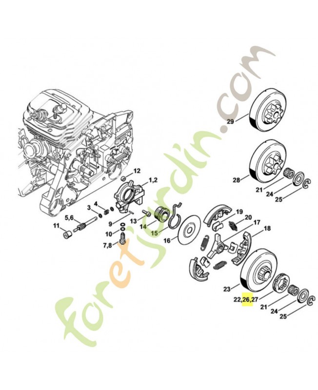 Bague d'entrainement 0000-642-1216 stihl.