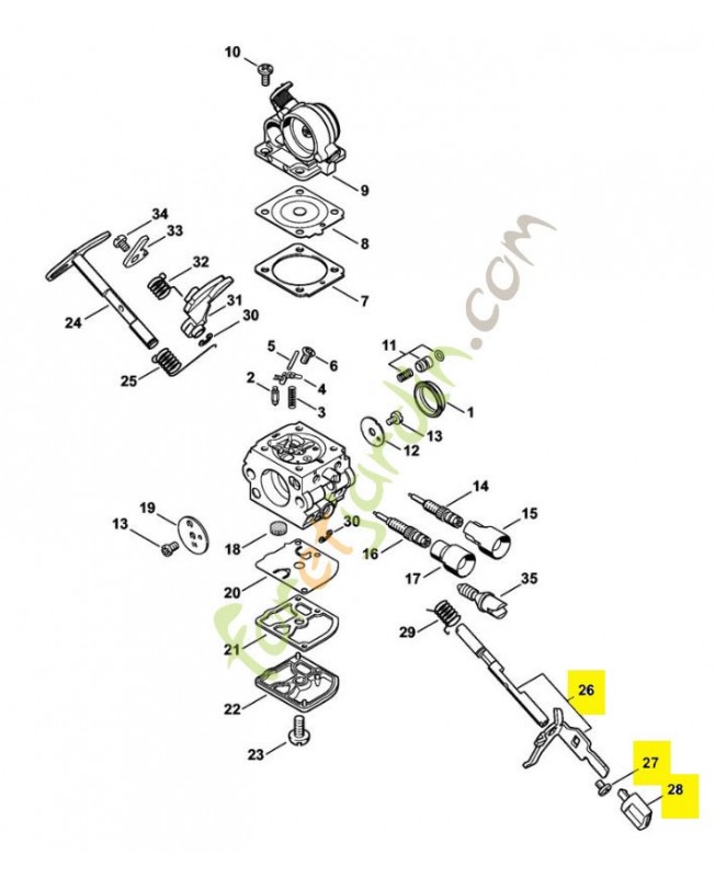 Axe papillon av.levier