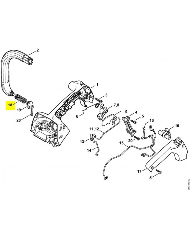 Ressort anti-vibration 1146-791-3102. Pièce détachée Stihl / Vicking
