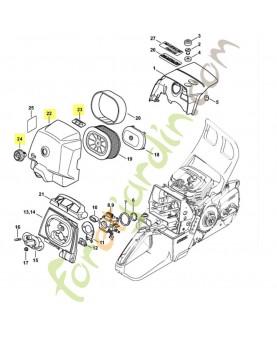 Couvercle du filtre 1128-140-1009. Pièce détachée Stihl / Vicking
