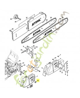 Écrou six pans m8 0000-955-0801. Pièce détachée Stihl / Vicking