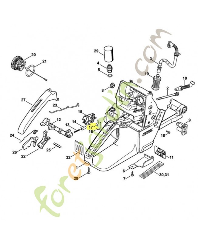 Ressort de connection Stihl Réf 1128-442-1601