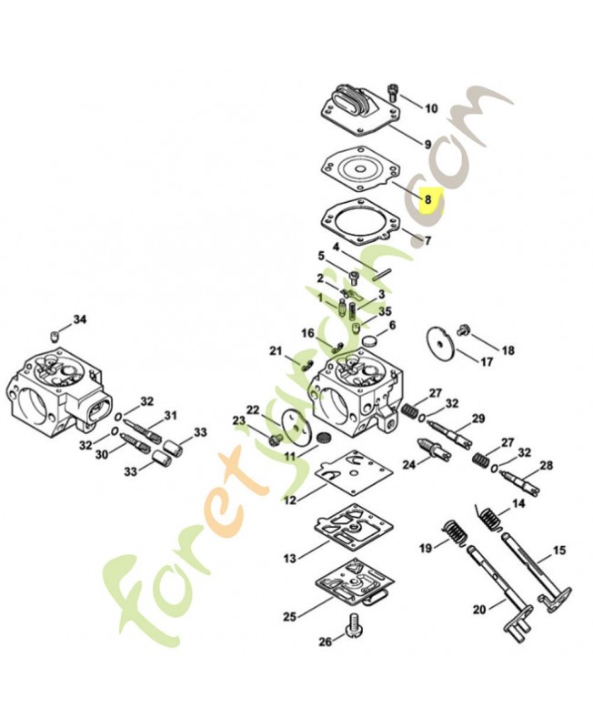 Membrane de réglage stihl réf: 4116-121-4700