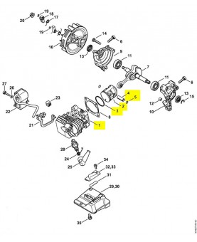 Cylindre av.piston d.34 mm Stihl ref. 1146-020-1200