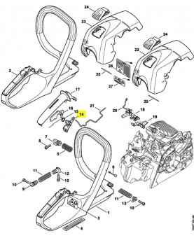 Manette des gaz 1139-182-1000. Pièce détachée Stihl 