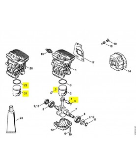 Repères 4-5-21 à 22 Piston