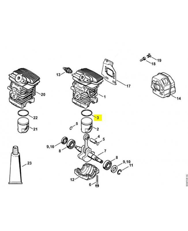Repère 3 Segment stihl réf : 1130-034-3002