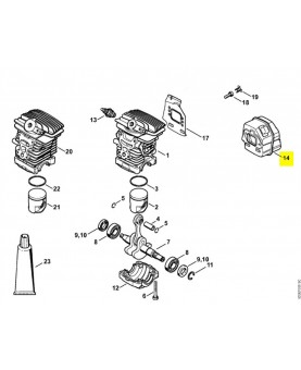 Silencieux ms 171 1139-140-0609. Pièce détachée Stihl / Vicking