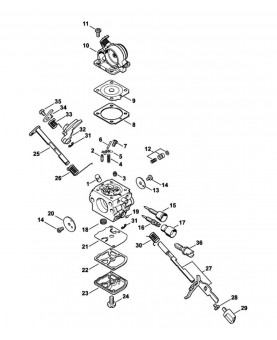 Repères 1 à 36 Carburateur