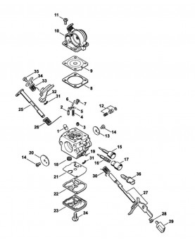 Repères 1 à 36 Carburateur