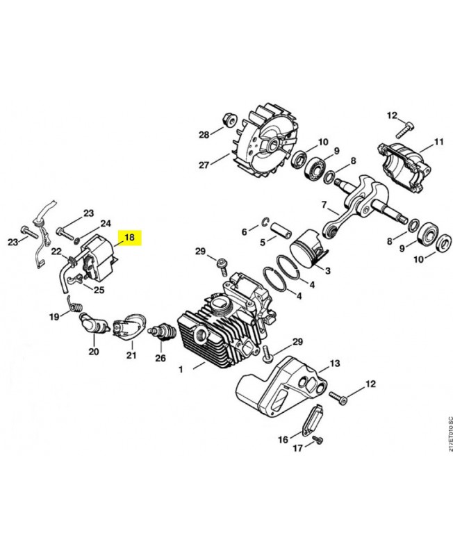 Module d'allumage 1137-400-1307. Pièce détachée Stihl / Vicking