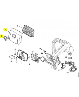 Couvercle filtre a air 1137-140-1900 stihl. Pièce détachée Stihl