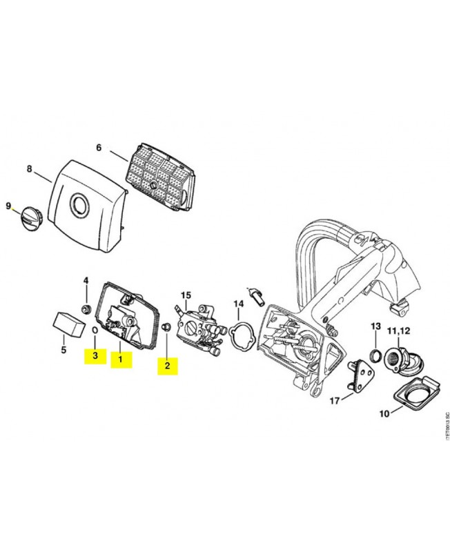 Socle de filtre 1137-120-3400. Pièce détachée Stihl 