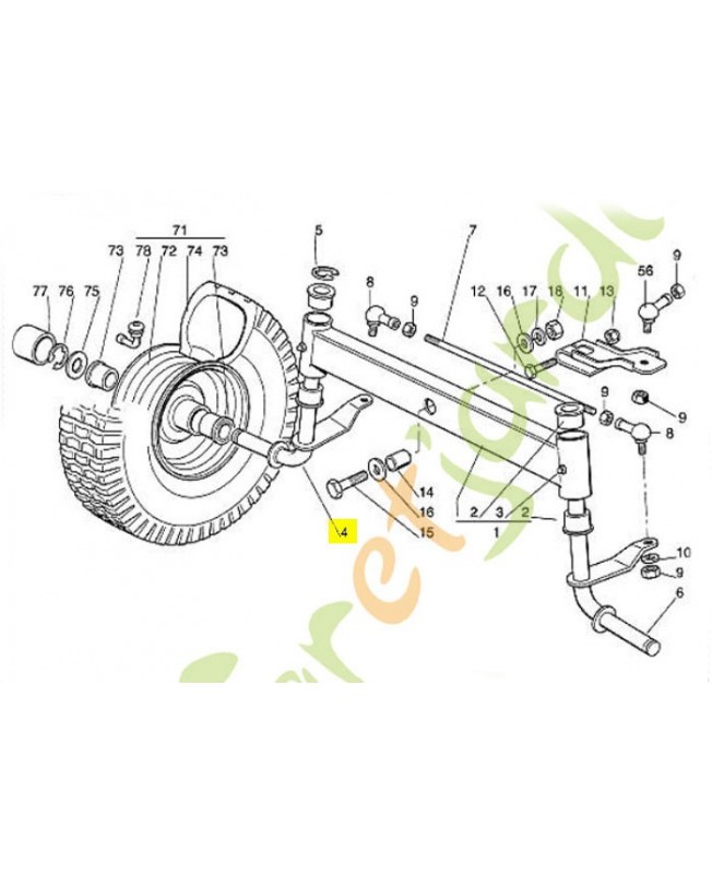 Fusée de roue droite 6125-760-5005