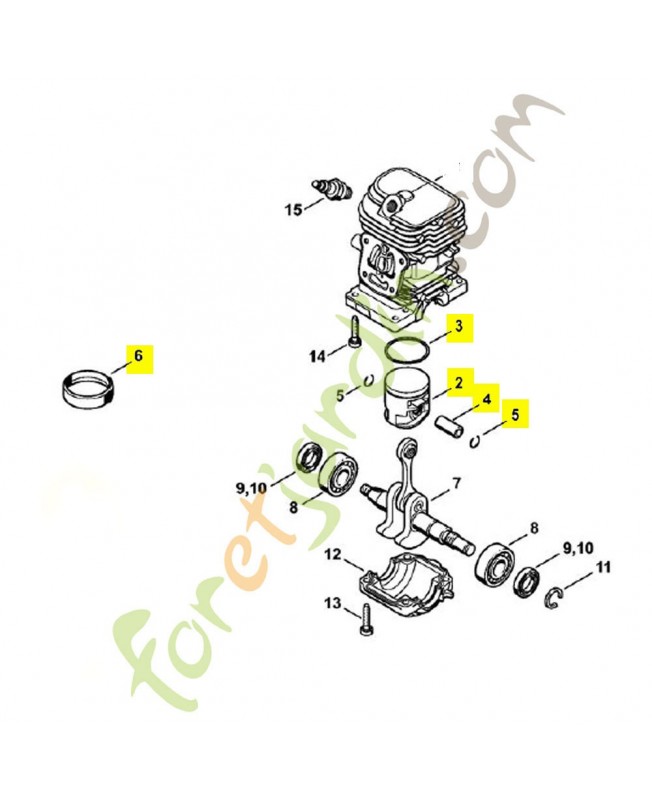 Piston complet d.37 mm 1130-030-2014