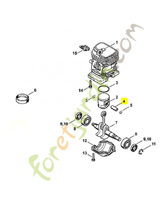 Axe du piston 10x6,5x23 1139-034-1500