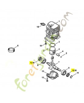 Bague d'étanchéité 15x25x5 Stihl ref. 9638-003-1581