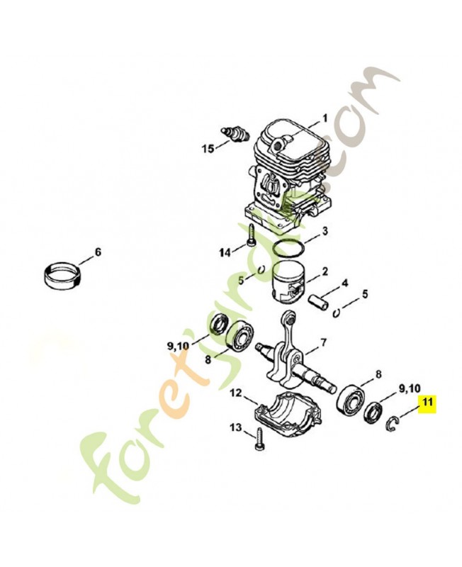 Circlips m15 9468-621-1520. Pièce détachée Stihl / Vicking